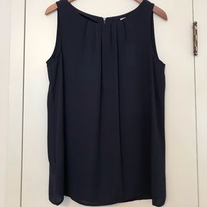 Dark Navy Sleeveless Blouse from Loft